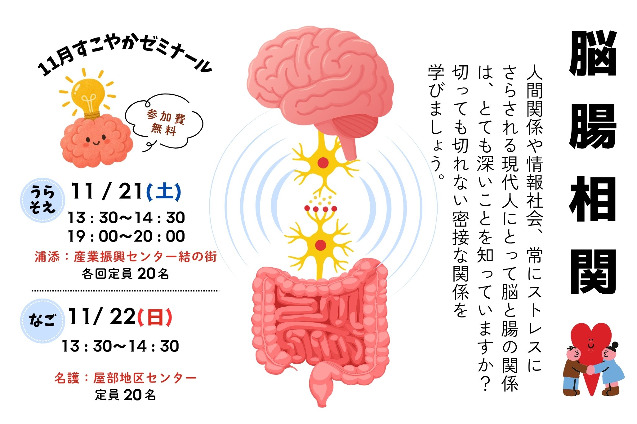 11月すこやかゼミナール「脳腸相関」